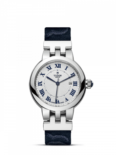 Tudor Clair de Rose 30 Stainless Steel / Silver-Roman/ Fabric 35500-0002
