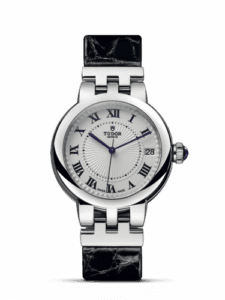 Tudor Clair de Rose 34 Stainless Steel / Silver-Roman/ Alligator 35800-0003