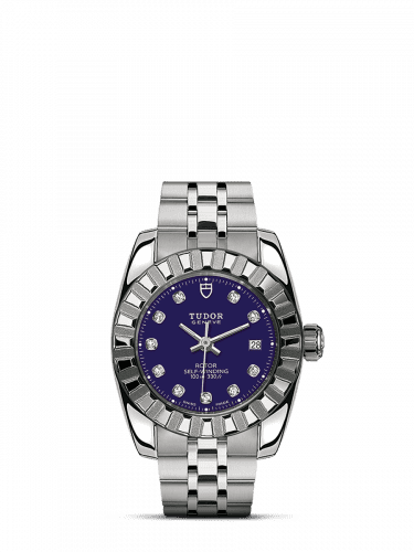 Tudor Classic 28 Stainless Steel / Fluted / Blue-Diamond / Bracelet 22010-0008