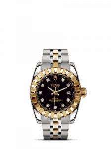 Tudor Classic 28 Stainless Steel / Yellow Gold / Fluted / Black-Diamond / Bracelet 22013-0005