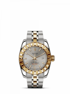 Tudor Classic 28 Stainless Steel / Yellow Gold / Fluted / Silver / Bracelet 22013-0001