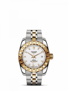 Tudor Classic 28 Stainless Steel / Yellow Gold / Fluted / White / Bracelet 22013-0004