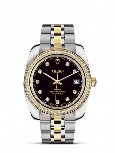 Tudor Classic 38 Stainless Steel / Yellow Gold / Diamond / Black-Diamond / Bracelet 21023-0008
