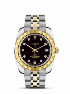 Tudor Classic 38 Stainless Steel / Yellow Gold / Fluted / Black-Diamond / Bracelet 21013-0005
