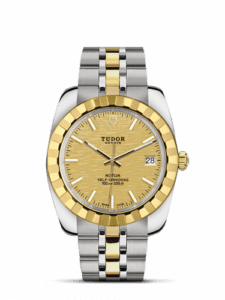 Tudor Classic 38 Stainless Steel / Yellow Gold / Fluted / Champagne / Bracelet 21013-0008