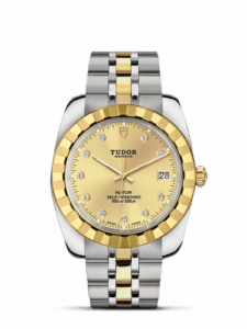 Tudor Classic 38 Stainless Steel / Yellow Gold / Fluted / Champagne-Diamond / Bracelet 21013-0007