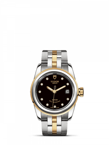 Tudor Glamour Date 26 Stainless Steel / Yellow Gold / Black-Diamond / Bracelet 51003-0007
