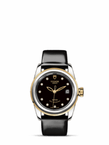 Tudor Glamour Date 26 Stainless Steel / Yellow Gold / Black-Diamond / Strap 51003-0023
