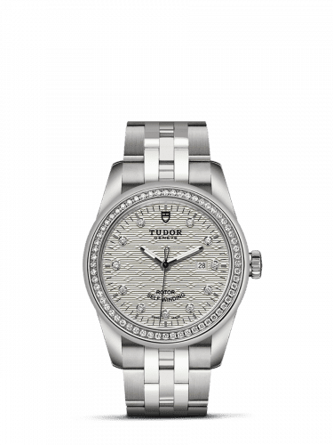 Tudor Glamour Date 31 Stainless Steel / Diamond / Jacquard Silver-Diamond / Bracelet 53020-0002
