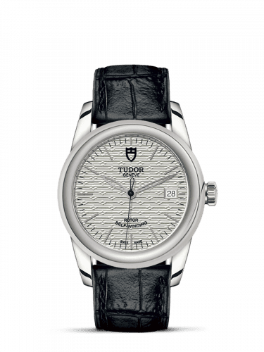 Tudor Glamour Date 36 Stainless Steel / Jacquard Silver / Strap 55000-0050