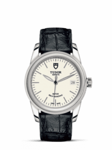 Tudor Glamour Date 36 Stainless Steel / Opaline / Strap 55000-0107