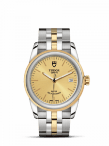 Tudor Glamour Date 36 Stainless Steel / Yellow Gold / Champagne / Bracelet 55003-0005