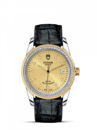 Tudor Glamour Date 36 Stainless Steel / Yellow Gold / Diamond / Champagne-Diamond / Strap 55023-0050