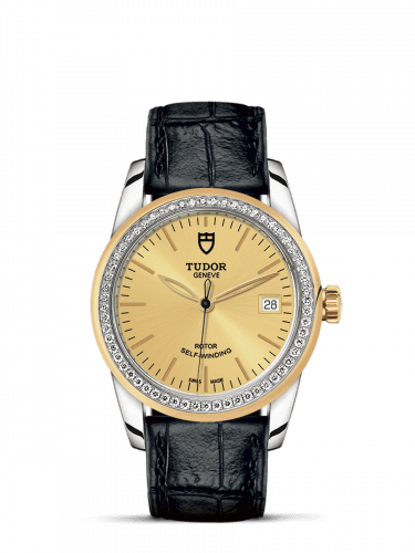 Tudor Glamour Date 36 Stainless Steel / Yellow Gold / Diamond / Champagne / Strap 55023-0049