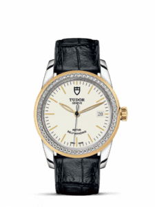 Tudor Glamour Date 36 Stainless Steel / Yellow Gold / Diamond / Opaline / Strap 55023-0085