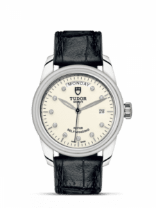 Tudor Glamour Day + Date Stainless Steel / Opaline-Diamond / Strap 56000-0184