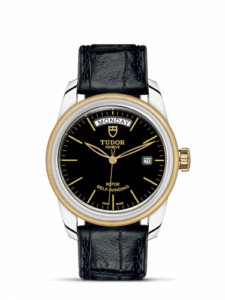 Tudor Glamour Day + Date Stainless Steel / Yellow Gold / Black / Strap 56003-0040