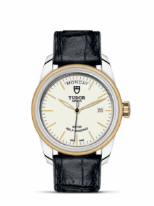 Tudor Glamour Day + Date Stainless Steel / Yellow Gold / Opaline/ Strap 56003-0107