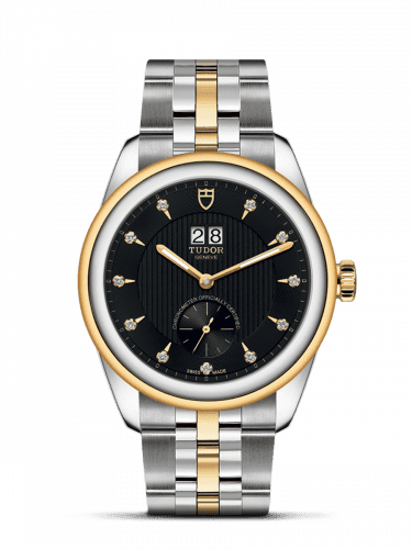Tudor Glamour Double Date Stainless Steel / Yellow Gold / Black-Diamond / Bracelet 57103-0004
