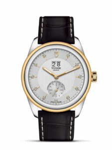 Tudor Glamour Double Date Stainless Steel / Yellow Gold / Silver-Diamond / Strap 57103-0023