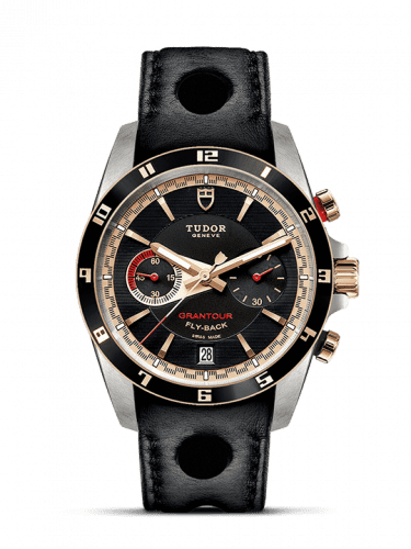 Tudor Grantour Flyback Stainless Steel / Pink Gold / Black / Strap 20551N-0003