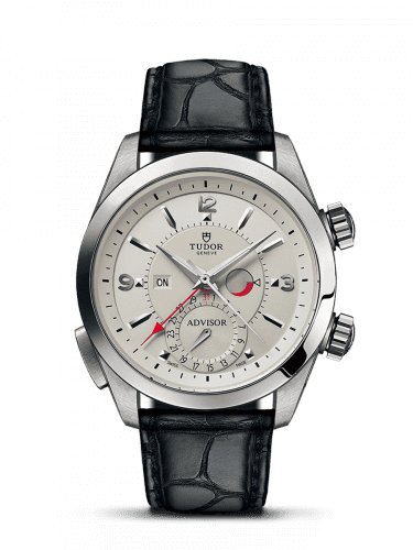 Tudor Heritage Advisor Stainless Steel / TItanium / Silver / Alligator 79620T-0011