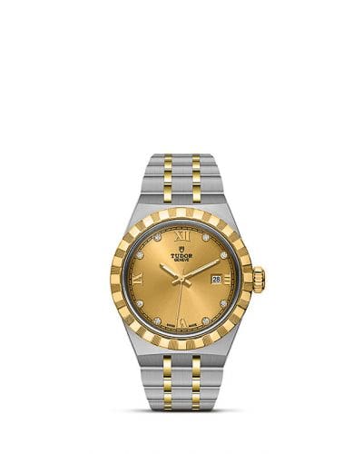 Tudor Royal Date 28 Stainless Steel / Yellow Gold / Champagne - Diamond 28303-0006