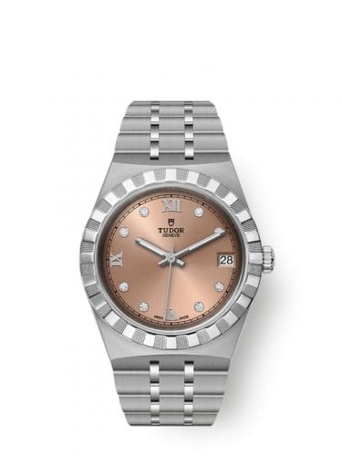 Tudor Royal Date 34 Stainless Steel / Salmon - Diamond 28400-0011