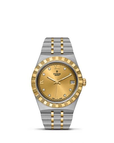 Tudor Royal Date 34 Stainless Steel / Yellow Gold / Champagne - Diamond 28403-0006