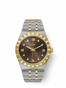 Tudor Royal Date 34 Stainless Steel / Yellow Gold / Chocolate - Diamond 28403-0009
