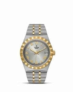 Tudor Royal Date 34 Stainless Steel / Yellow Gold / Silver - Roman 28403-0001