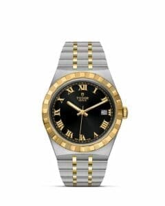 Tudor Royal Date 38 Stainless Steel / Yellow Gold / Black - Roman 28503-0006