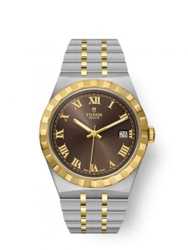 Tudor Royal Date 38 Stainless Steel / Yellow Gold / Chocolate - Roman 28503-0007