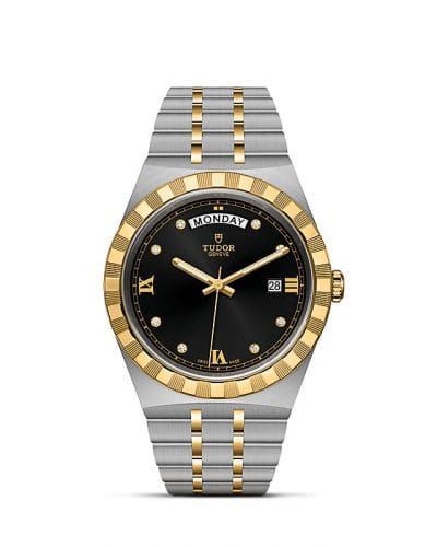 Tudor Royal Day-Date 41 Stainless Steel / Yellow Gold / Black - Diamond 28603-0005