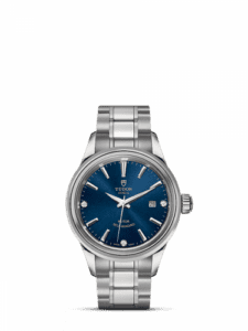 Tudor Style 28 Stainless Steel / Blue-Diamond / Bracelet 12100-0013