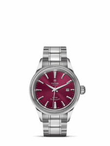 Tudor Style 28 Stainless Steel / Burgundy / Bracelet 12100-0011