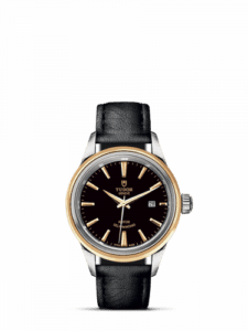 Tudor Style 28 Stainless Steel / Yellow Gold / Black / Strap 12103-0009