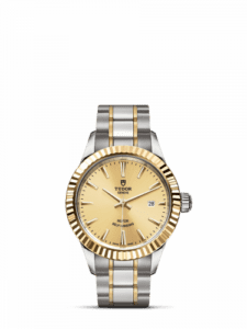 Tudor Style 28 Stainless Steel / Yellow Gold / Fluted / Champagne / Bracelet 12113-0001