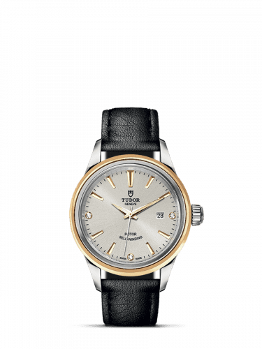 Tudor Style 28 Stainless Steel / Yellow Gold / Silver-Diamond / Strap 12103-0011