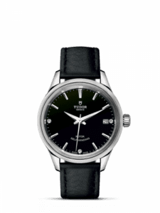 Tudor Style 34 Stainless Steel / Black-Diamond / Strap 12300-0008