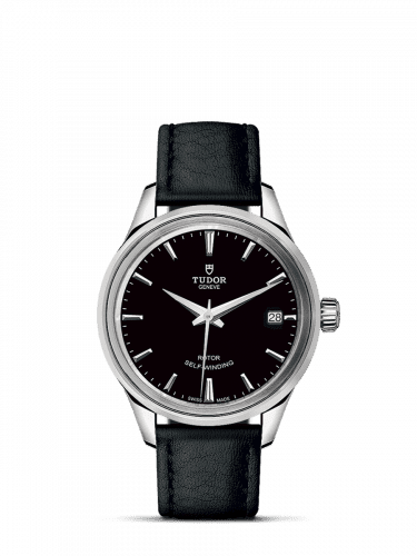 Tudor Style 34 Stainless Steel / Black / Strap 12300-0006