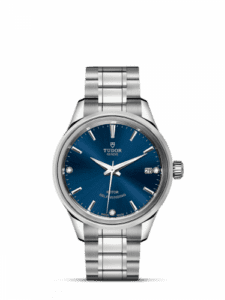Tudor Style 34 Stainless Steel / Blue-Diamond / Bracelet 12300-0012