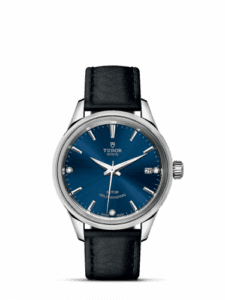Tudor Style 34 Stainless Steel / Blue-Diamond / Strap 12300-0013