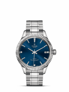 Tudor Style 34 Stainless Steel / Fluted / Blue-Diamond / Bracelet 12310-0017