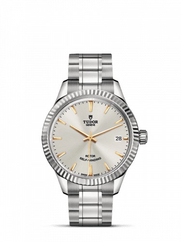 Tudor Style 34 Stainless Steel / Fluted / Silver / Bracelet 12310-0005