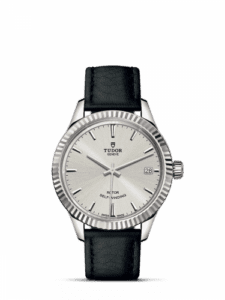 Tudor Style 34 Stainless Steel / Fluted / Silver / Strap 12310-0021