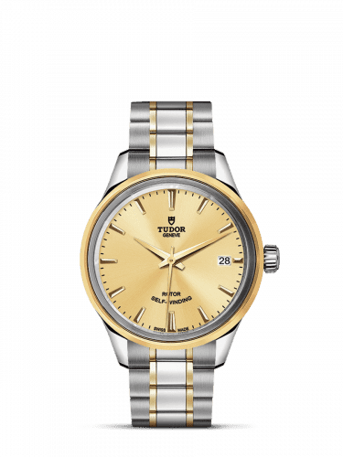 Tudor Style 34 Stainless Steel / Yellow Gold / Champagne / Bracelet 12303-0001