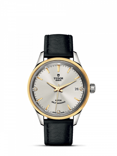 Tudor Style 34 Stainless Steel / Yellow Gold / Silver-Diamond / Strap 12303-0011