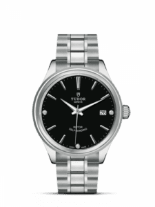 Tudor Style 38 Stainless Steel / Black-Diamond / Bracelet 12500-0004