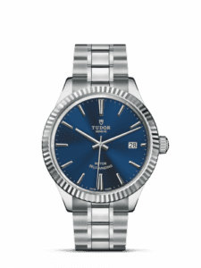 Tudor Style 38 Stainless Steel / Fluted / Blue / Bracelet 12510-0013
